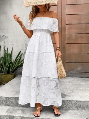 🌼 Off-Shoulder Short Sleeve Maxi Dress 🌼