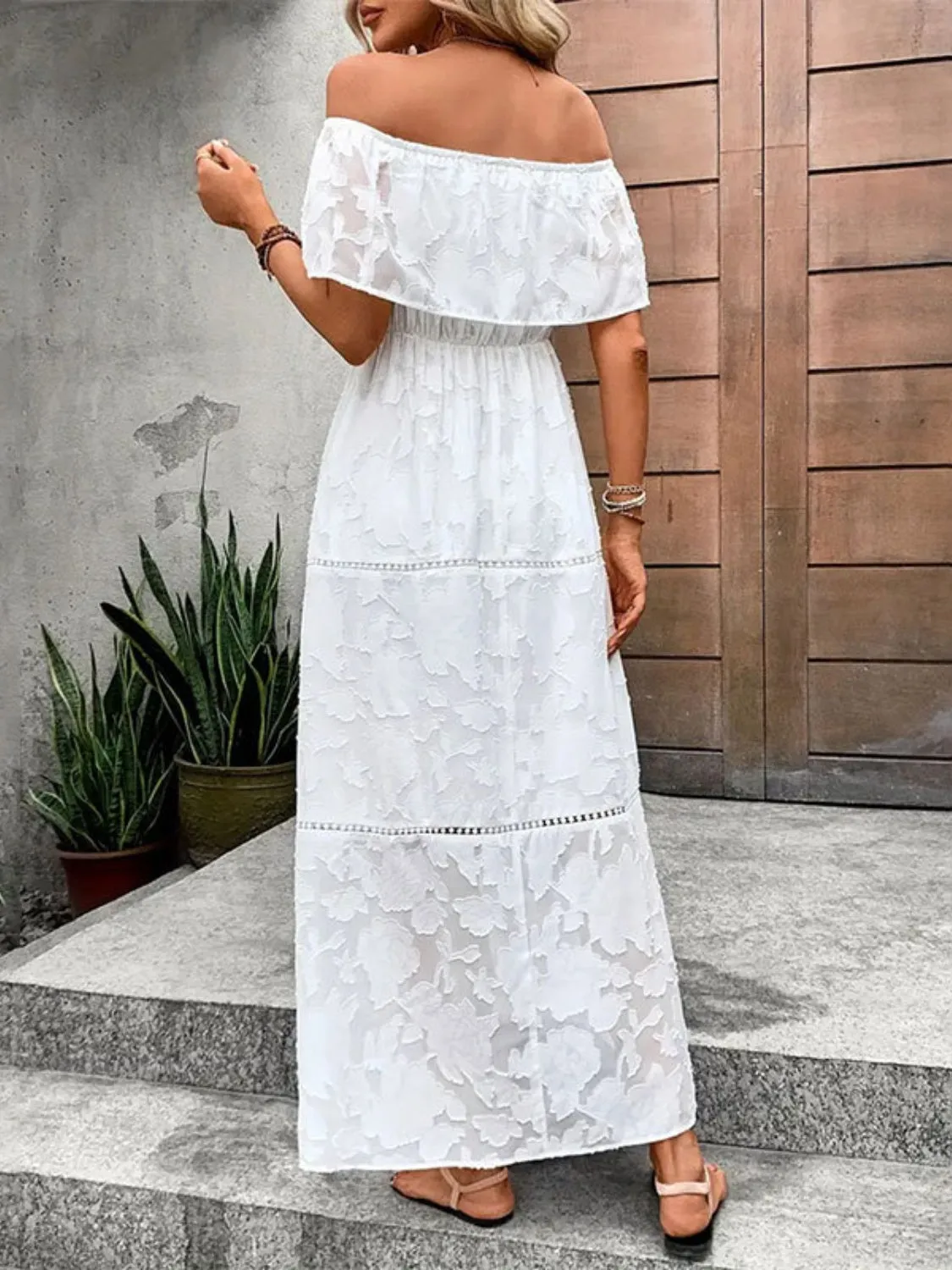 🌼 Off-Shoulder Short Sleeve Maxi Dress 🌼