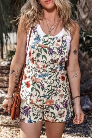 🌼 Printed Square Neck Wide Strap Romper 🌼