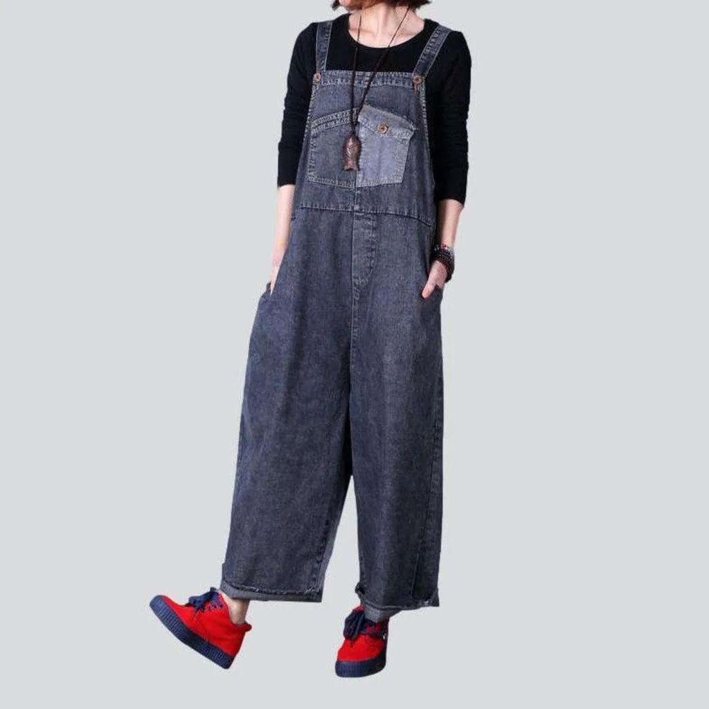 Baggy denim dungaree for women