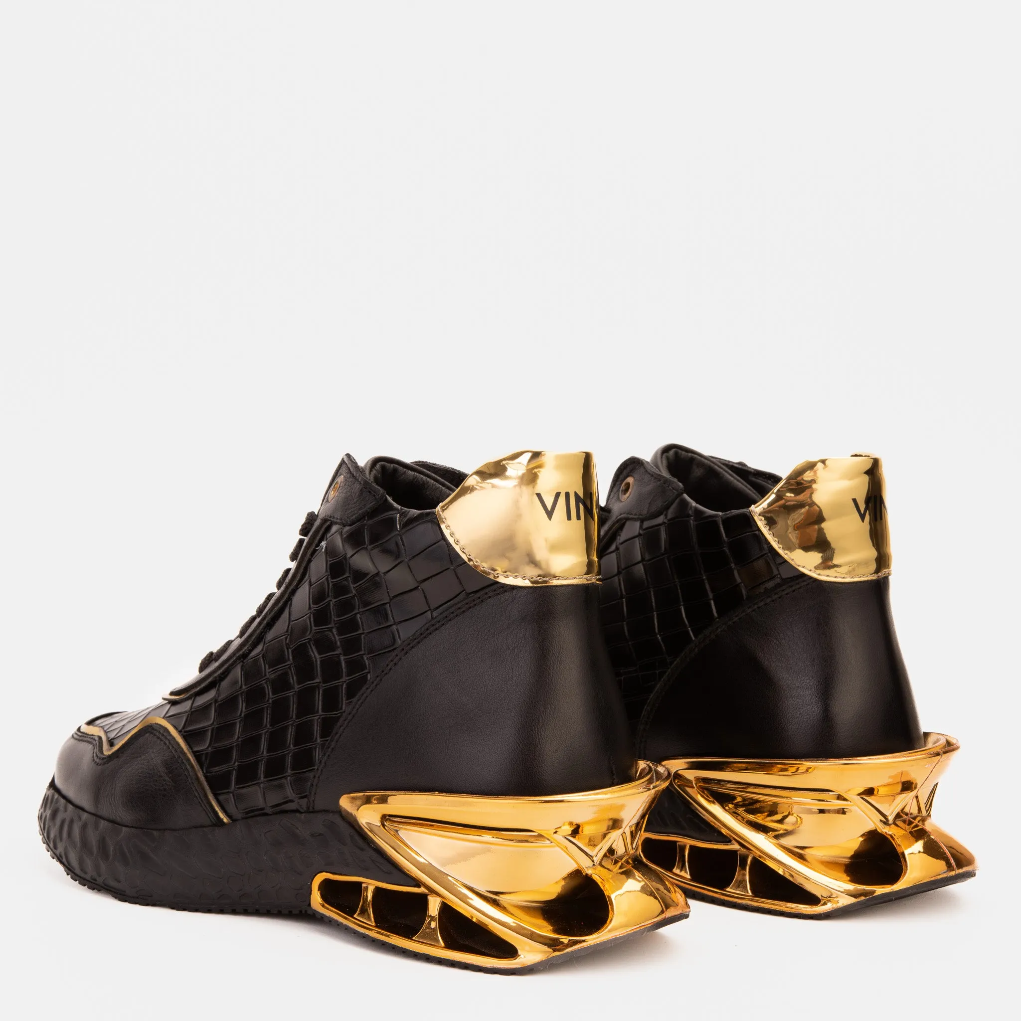 Bellagio Black & Gold High-Top Men Sneaker