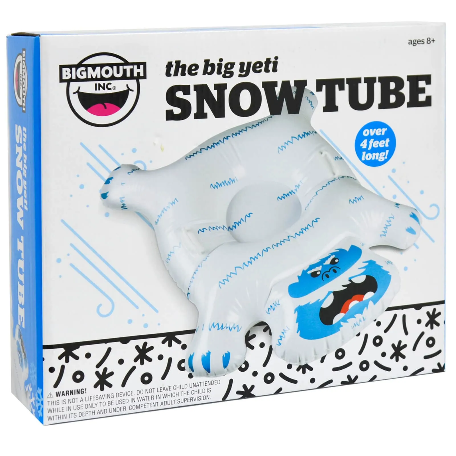 Big Mouth Snow Tube XL Inflatable Sledge Sled With Handles Age 8 