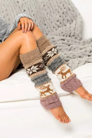 Bohemian Nordic Snowflake Leg Warmers