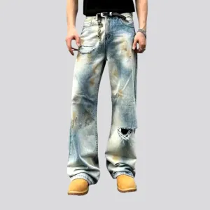 Boho style and baggy men's jeans