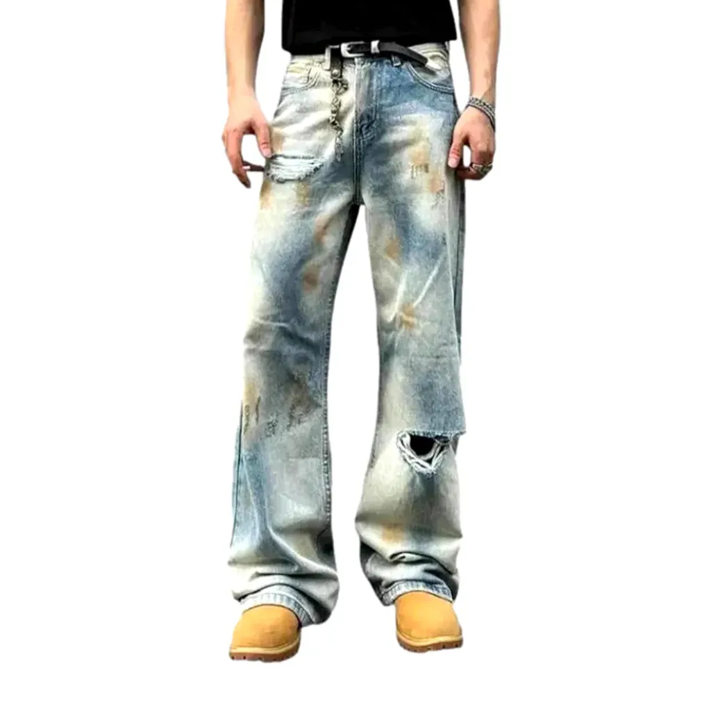 Boho style and baggy men's jeans