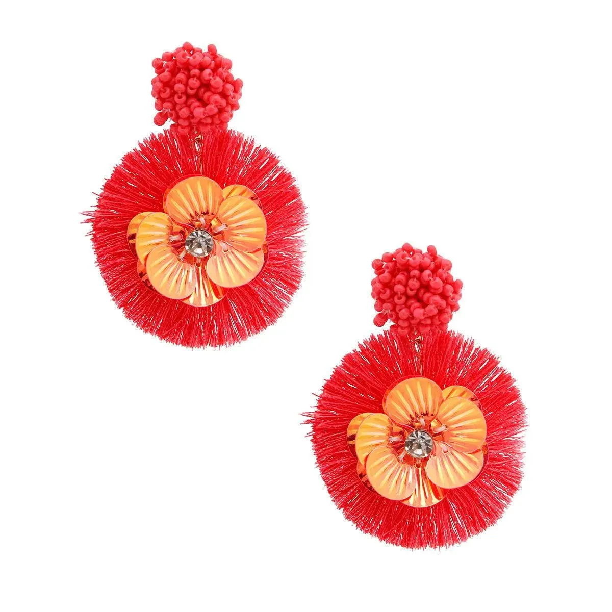 Coral Candy Flower Earrings - Spring Style Blooms in Chic Fashion