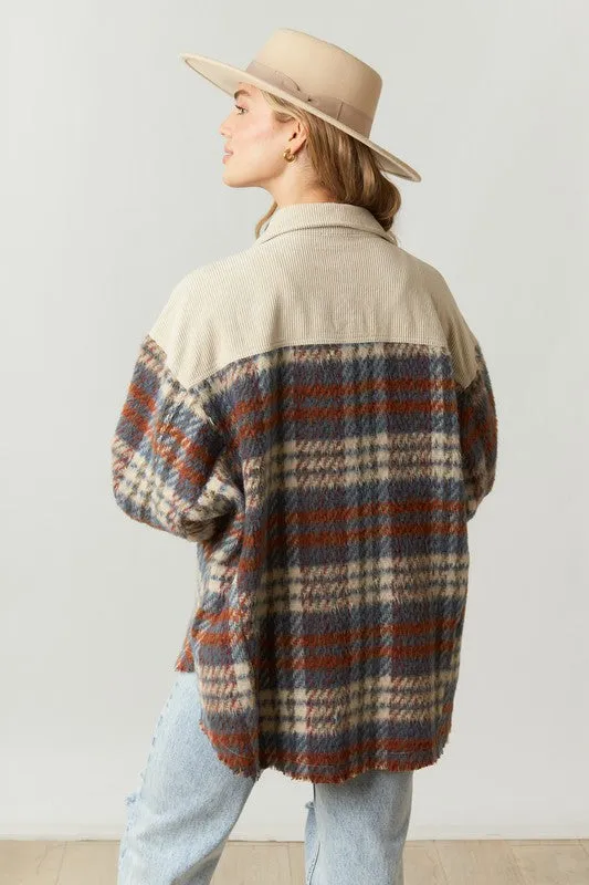 Corduroy Flannel Mix Sand Jacket