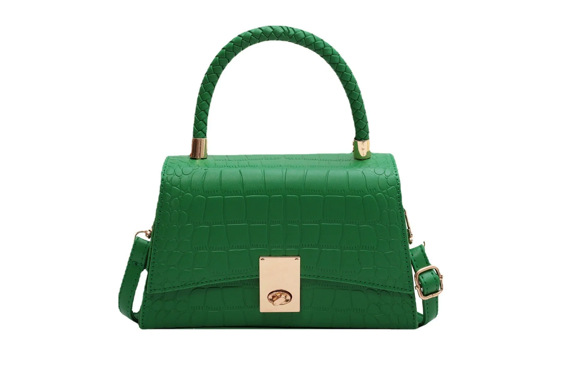 Crocodile-Style Green Women Hand Bag With Sling Fashion Trendy Bag