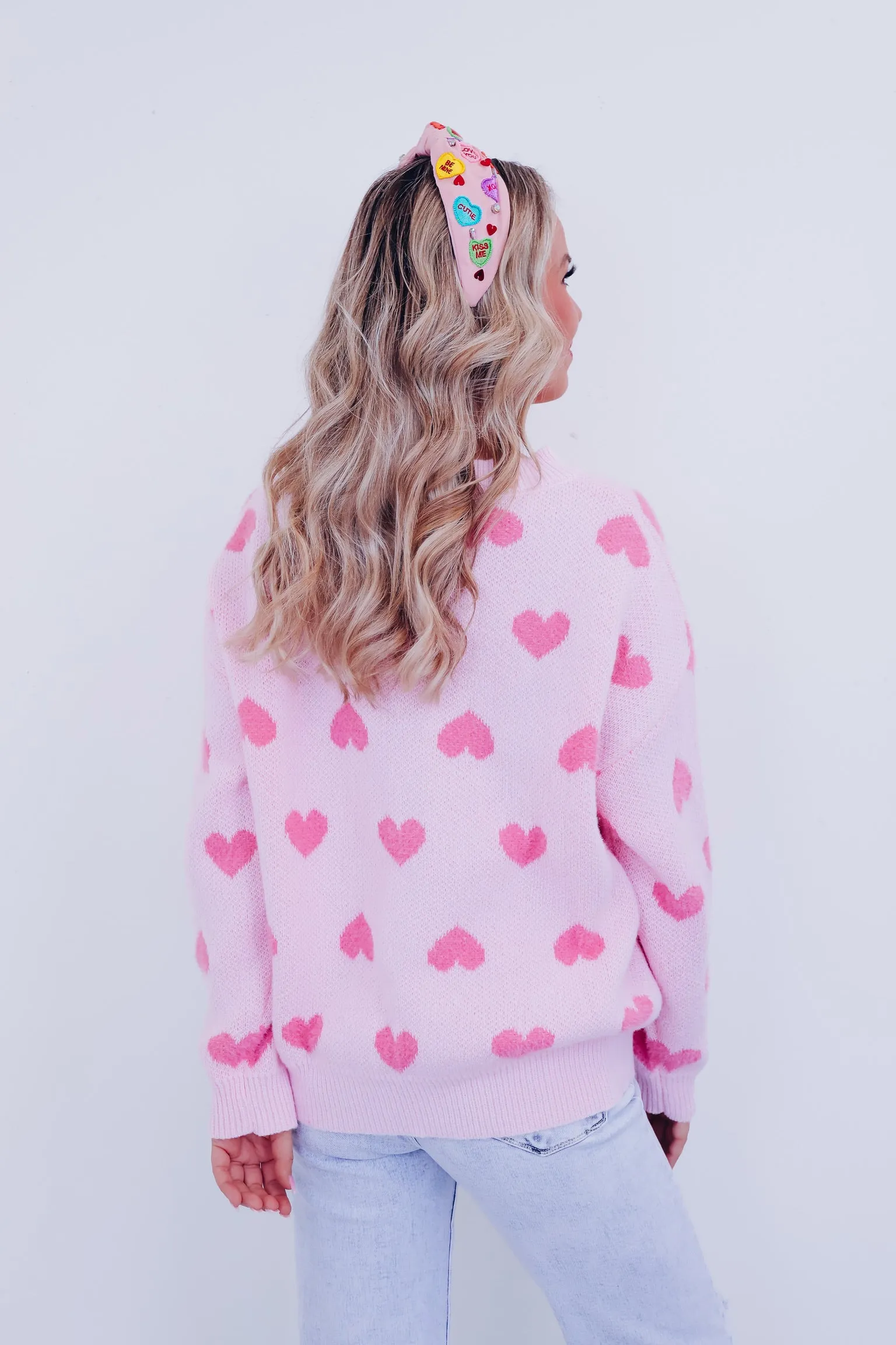 Cupid Cozy Heart Print Sweater