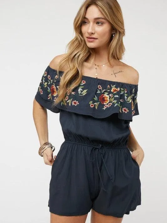 Floral Rose Off Shoulder Romper