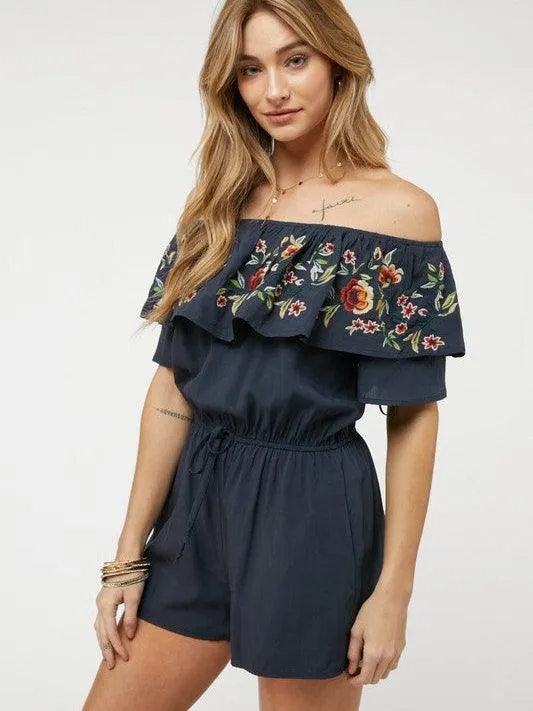 Floral Rose Off Shoulder Romper