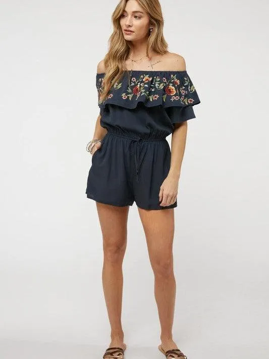 Floral Rose Off Shoulder Romper