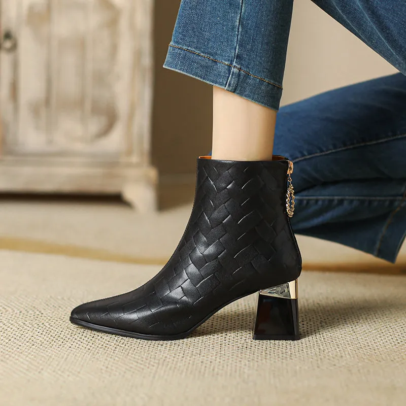 FY Zoe Block Heel Ankle Boots