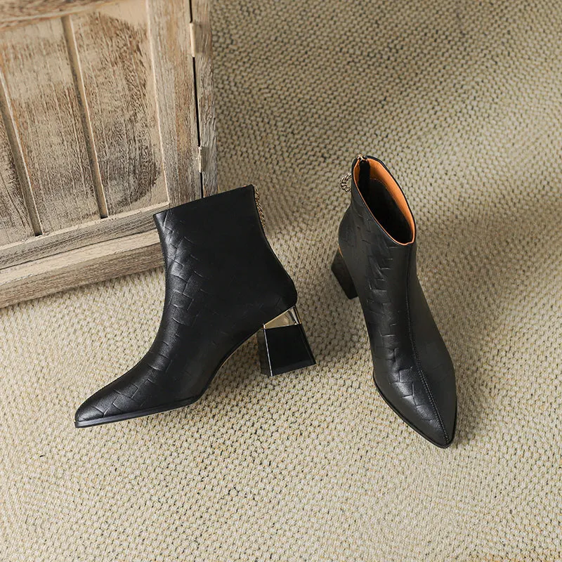 FY Zoe Block Heel Ankle Boots