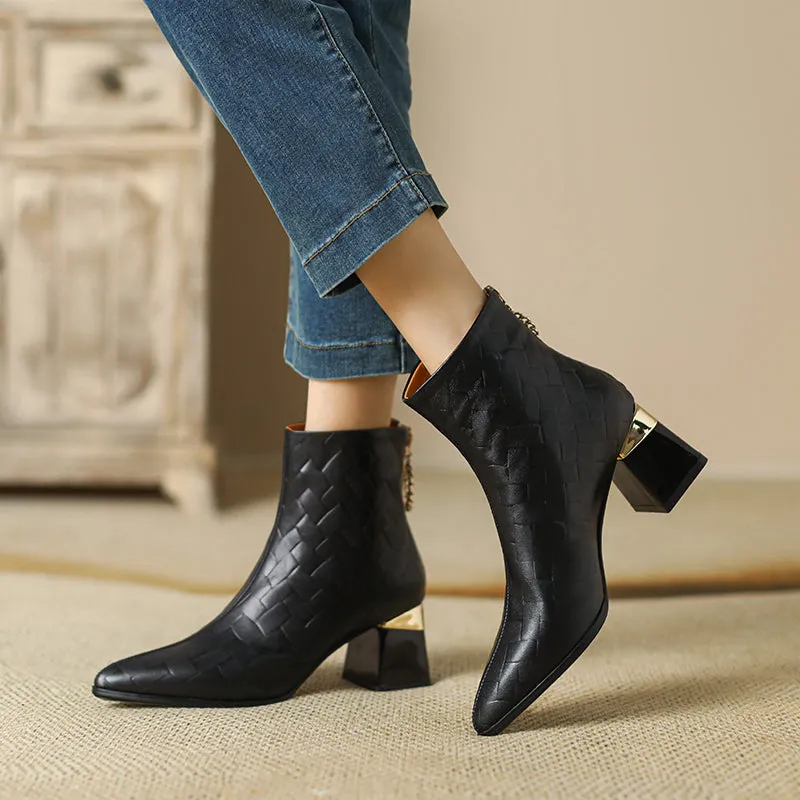 FY Zoe Block Heel Ankle Boots