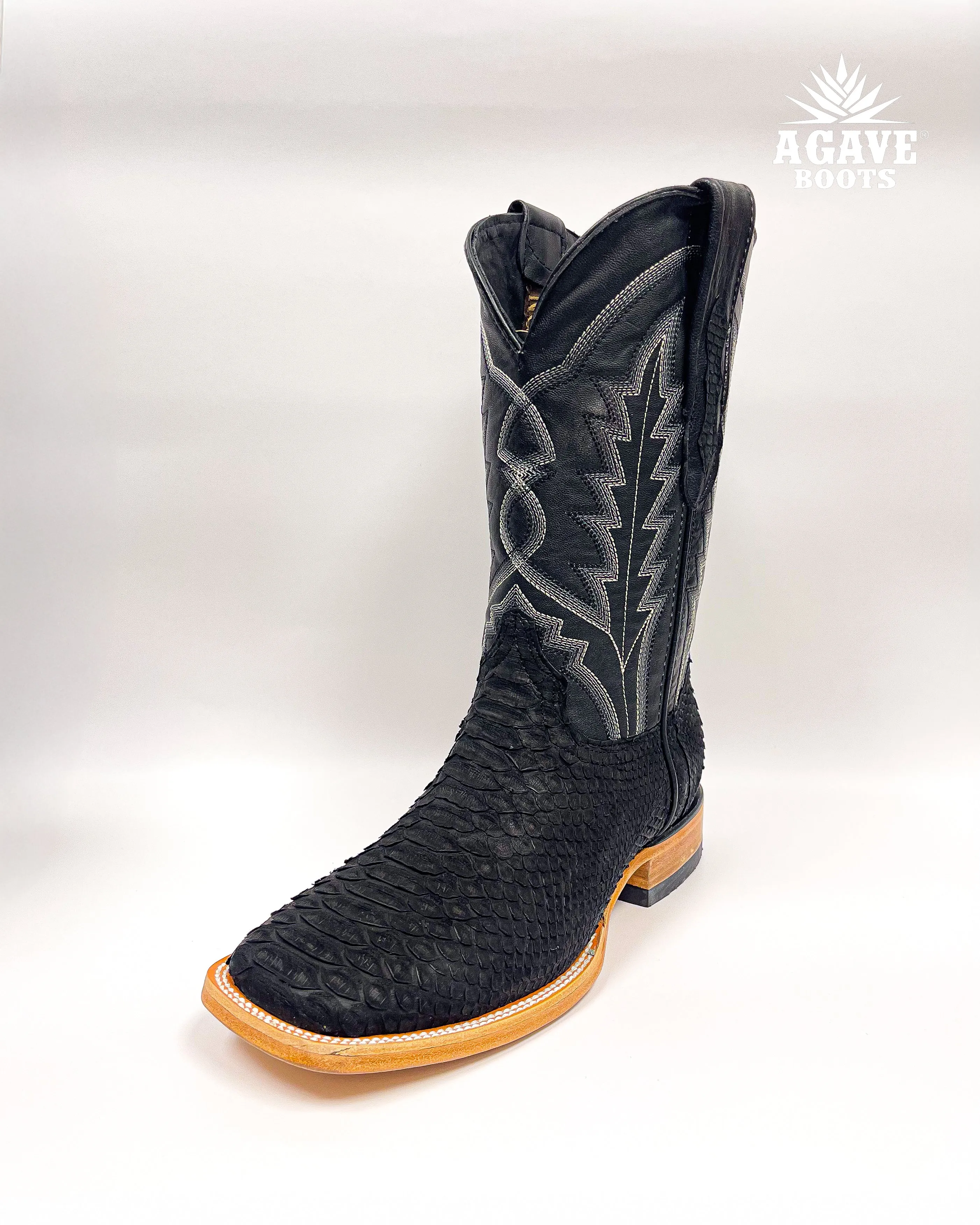 GENUINE BLACK MATTE PYTHON | MEN’S COWBOY BOOTS