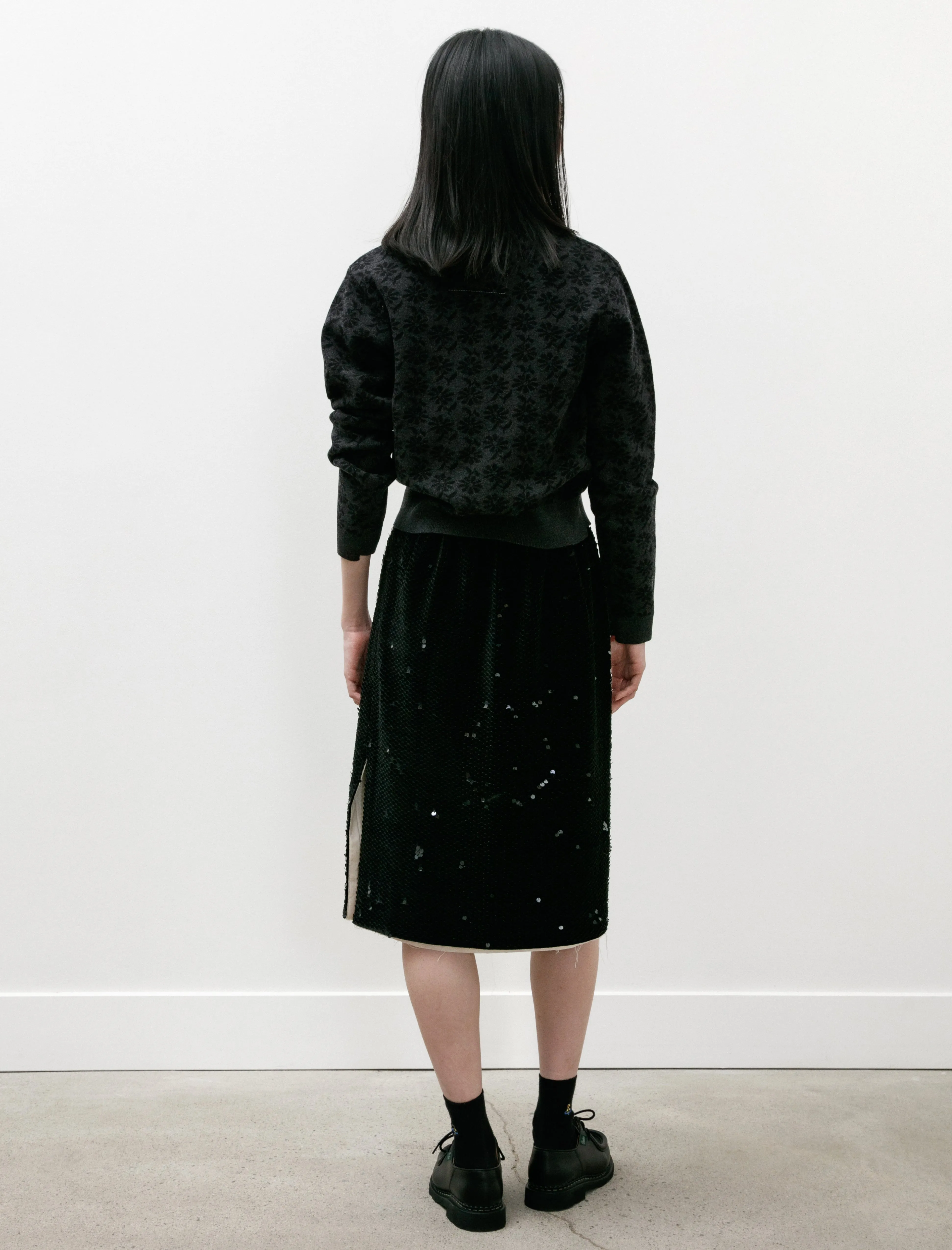 Glitter Skirt Velvet Backed Sequins Black