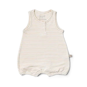 goumikids - Viscose Organic Cotton Romper - Dune Stripe 0-3 months