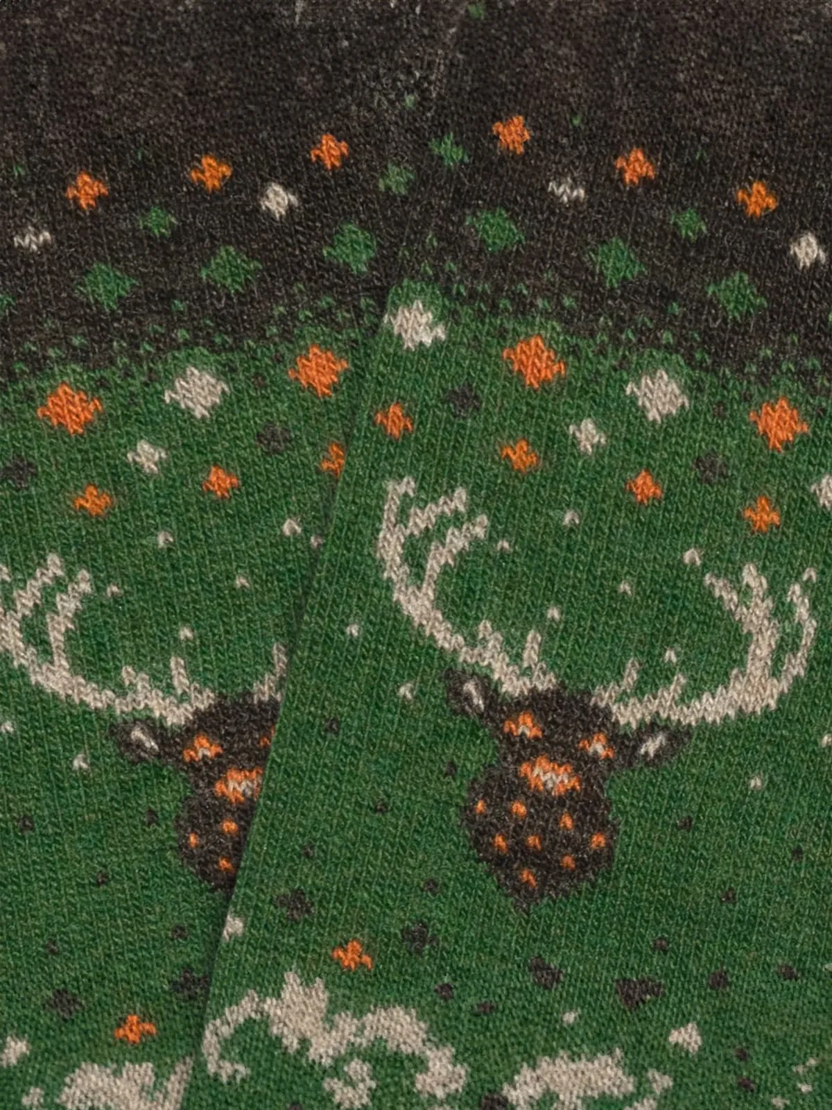 Green Winter Deer Sock