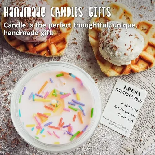 Happy Birthday Candles,Birthday Gifts for Women Friendship, Unique Best Friend,Vanilla Scent with Sprinkles Cute，A