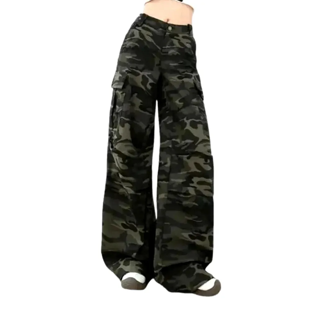 High rise multicolor baggy jeans for women