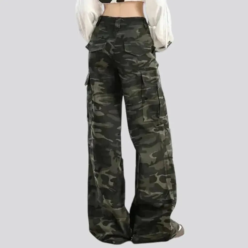 High rise multicolor baggy jeans for women