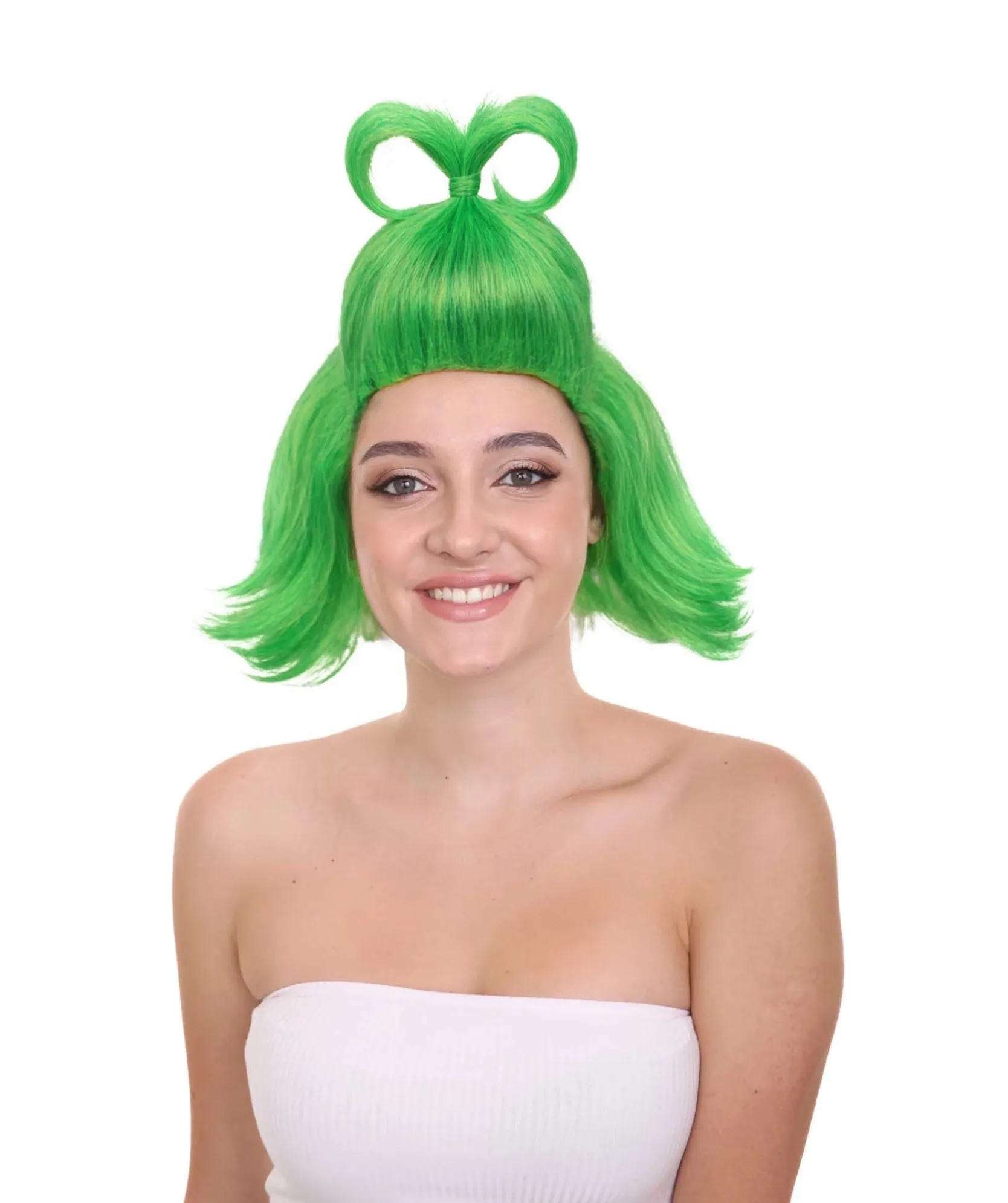 HPO Adult Women’s Green  Queen Grinch Wig  Breathable Capless Cap | Flame-Retardant Synthetic Fiber