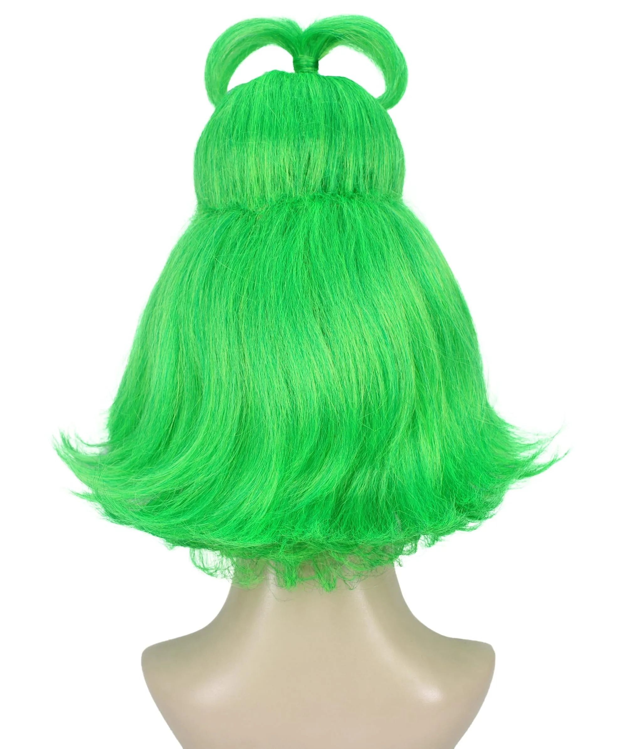 HPO Adult Women’s Green  Queen Grinch Wig  Breathable Capless Cap | Flame-Retardant Synthetic Fiber