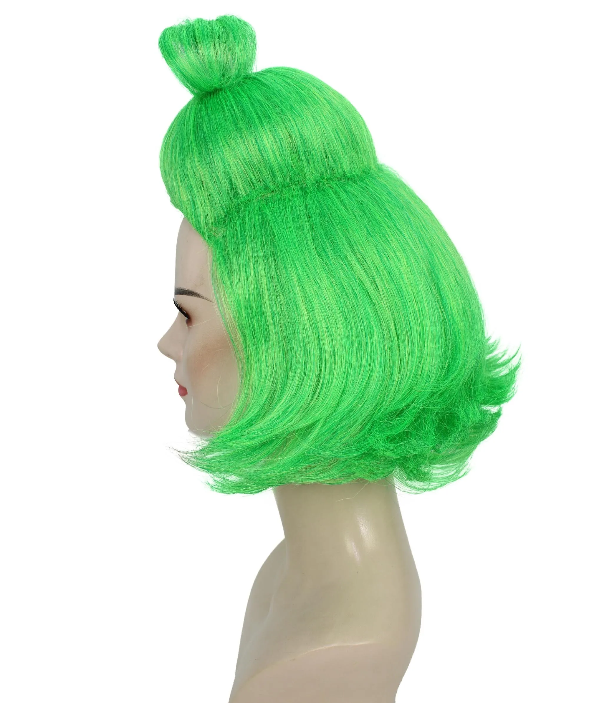 HPO Adult Women’s Green  Queen Grinch Wig  Breathable Capless Cap | Flame-Retardant Synthetic Fiber