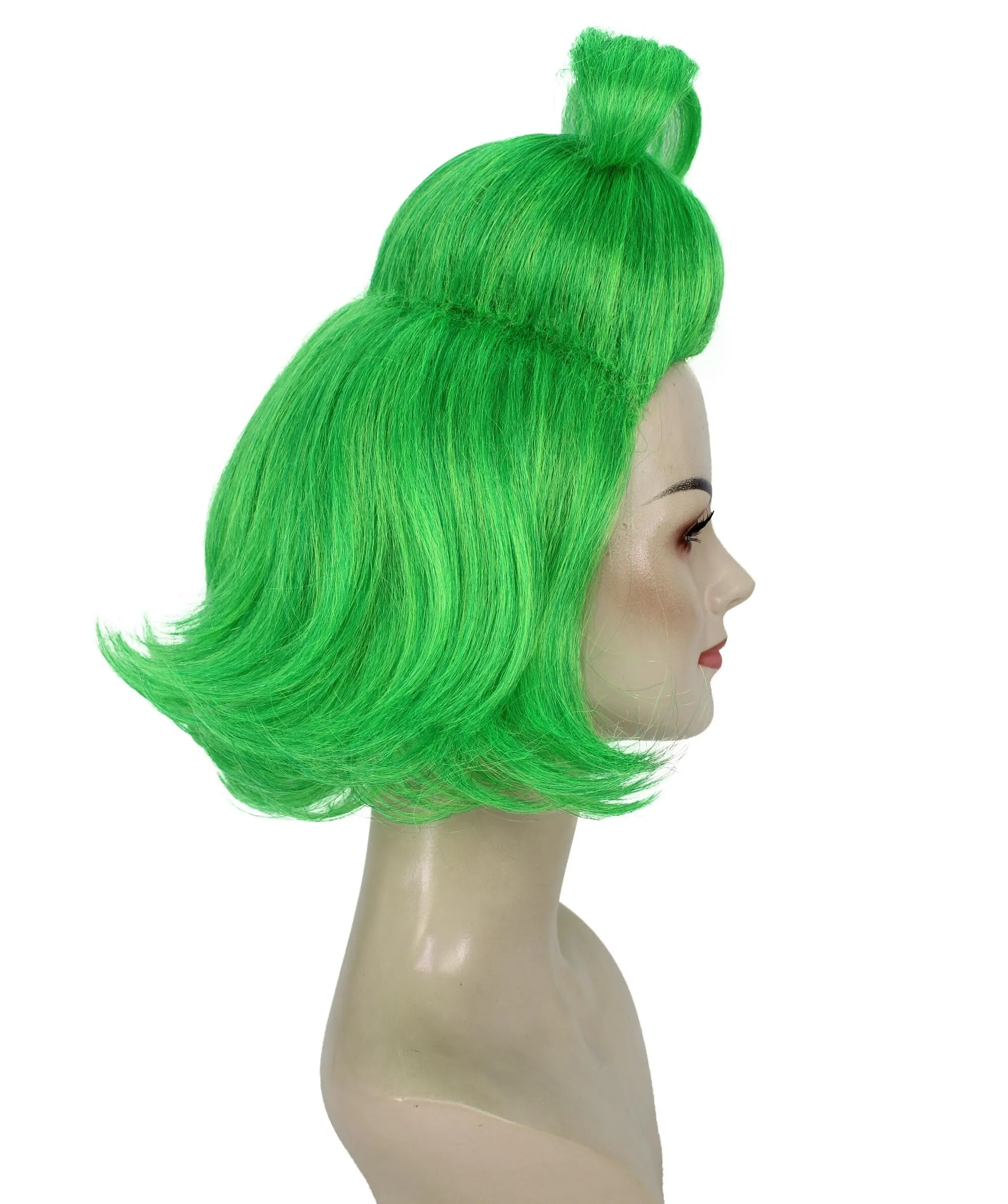 HPO Adult Women’s Green  Queen Grinch Wig  Breathable Capless Cap | Flame-Retardant Synthetic Fiber