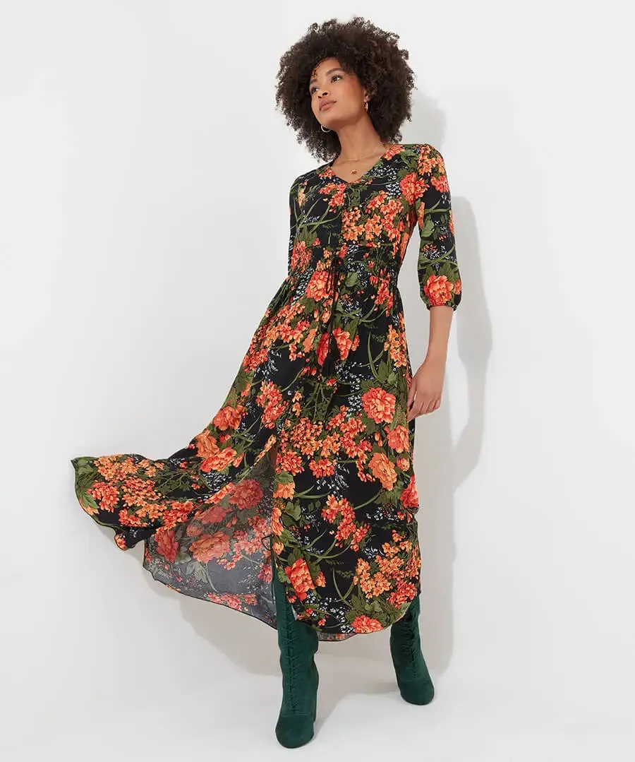 Joe Browns 10 Black Sienna Florals Dress