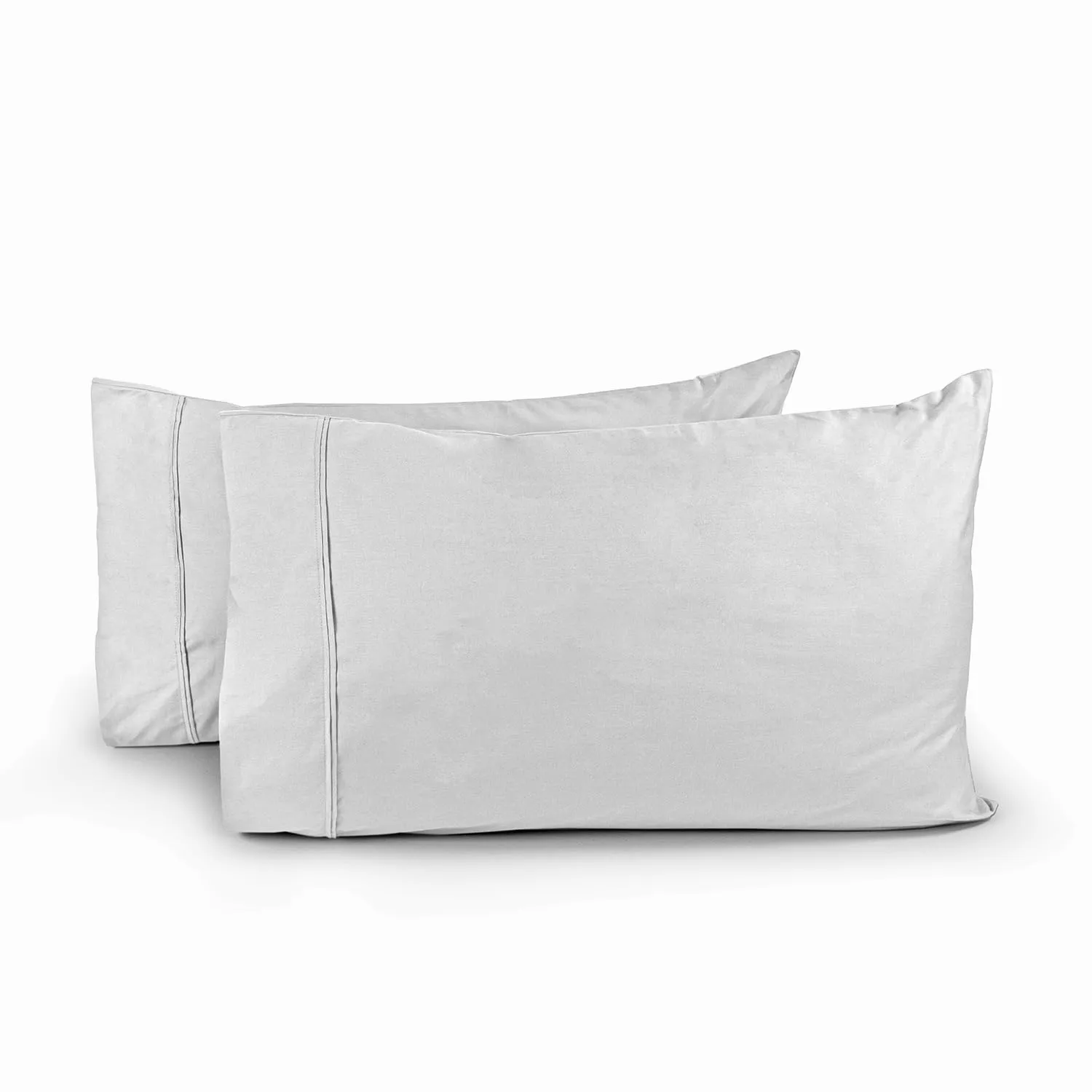 LINENWALAS 100% Pure Cotton Percale Linen Bedsheet for King Bed Size Bedding with Pillow Cover for Bedroom, Soft Smooth Crisp Hotel Quality Flat Sheets for Summer (108x108 Inch, White)