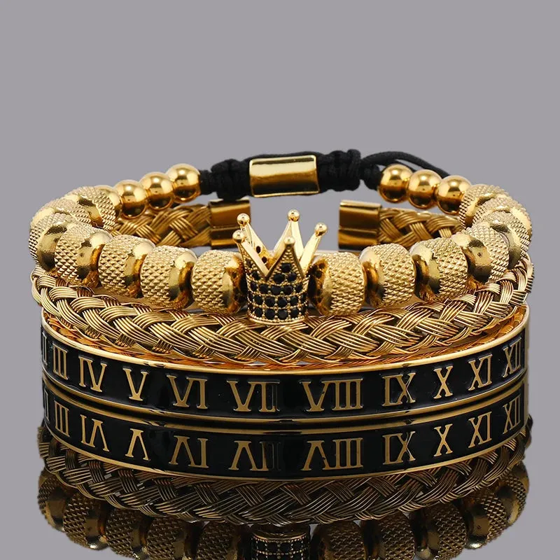 Luxury Crown Roman Stainless Steel Bracelet