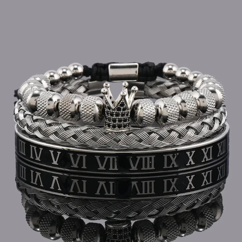 Luxury Crown Roman Stainless Steel Bracelet