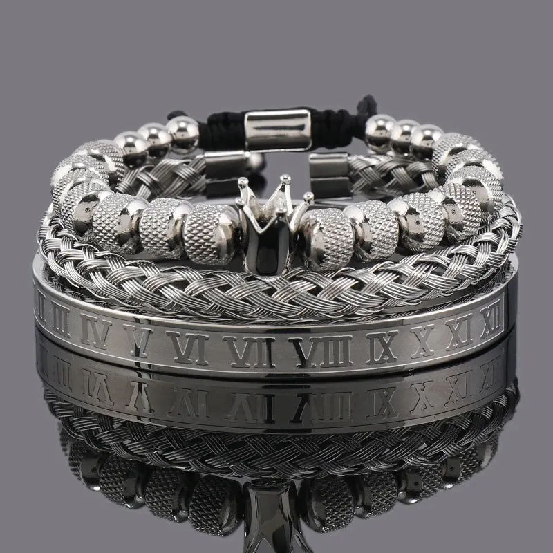 Luxury Crown Roman Stainless Steel Bracelet