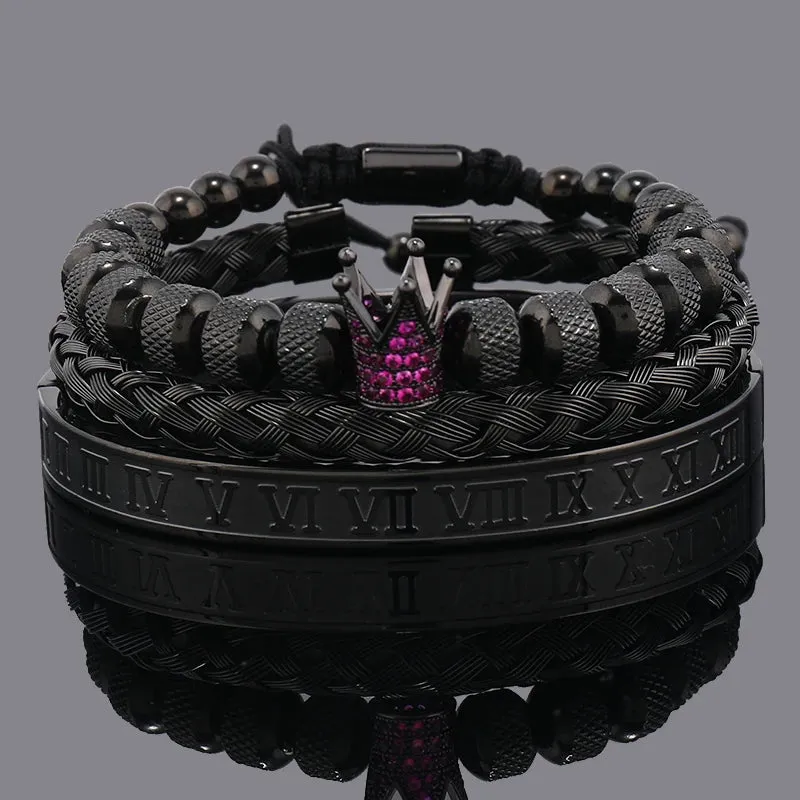 Luxury Crown Roman Stainless Steel Bracelet