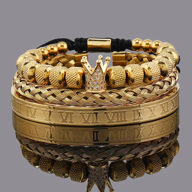 Luxury Crown Roman Stainless Steel Bracelet