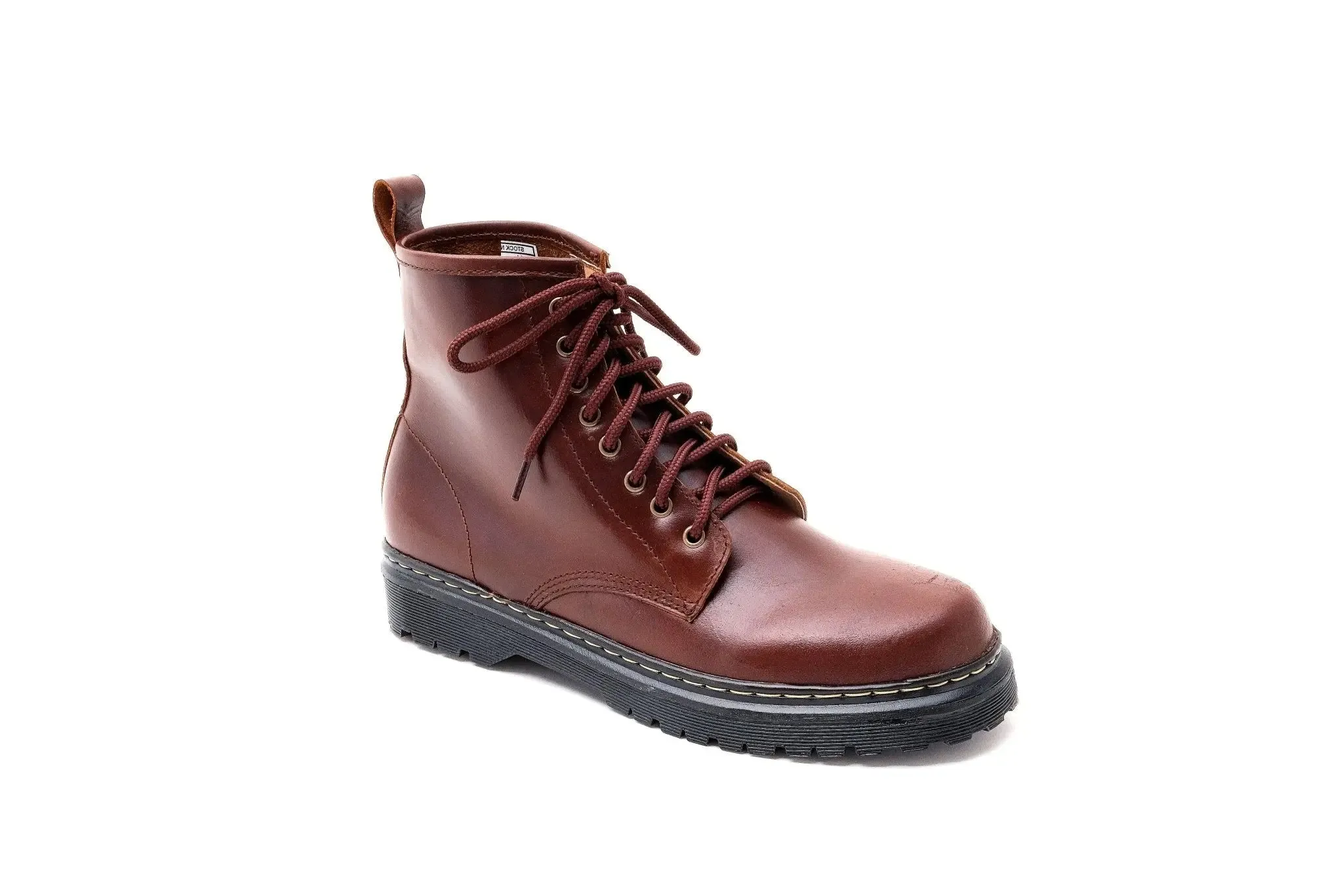 MARCELINO High Cut Leather Riding Boots - Walnut