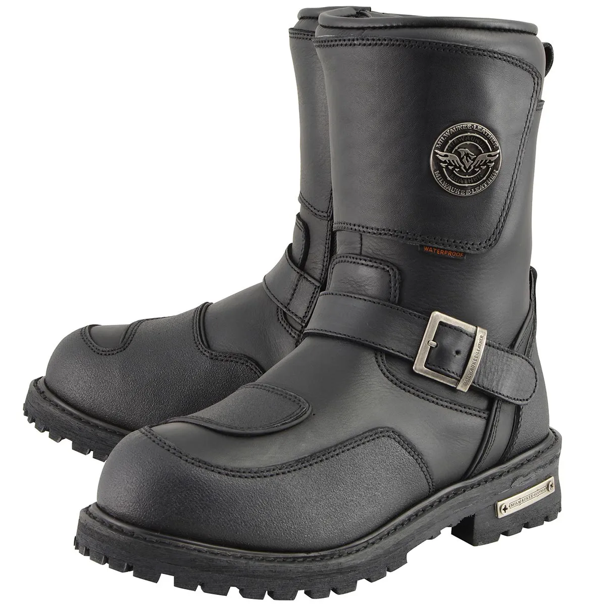 Milwaukee Leather Men's Black Wide Width 9-inch Waterproof Engineer