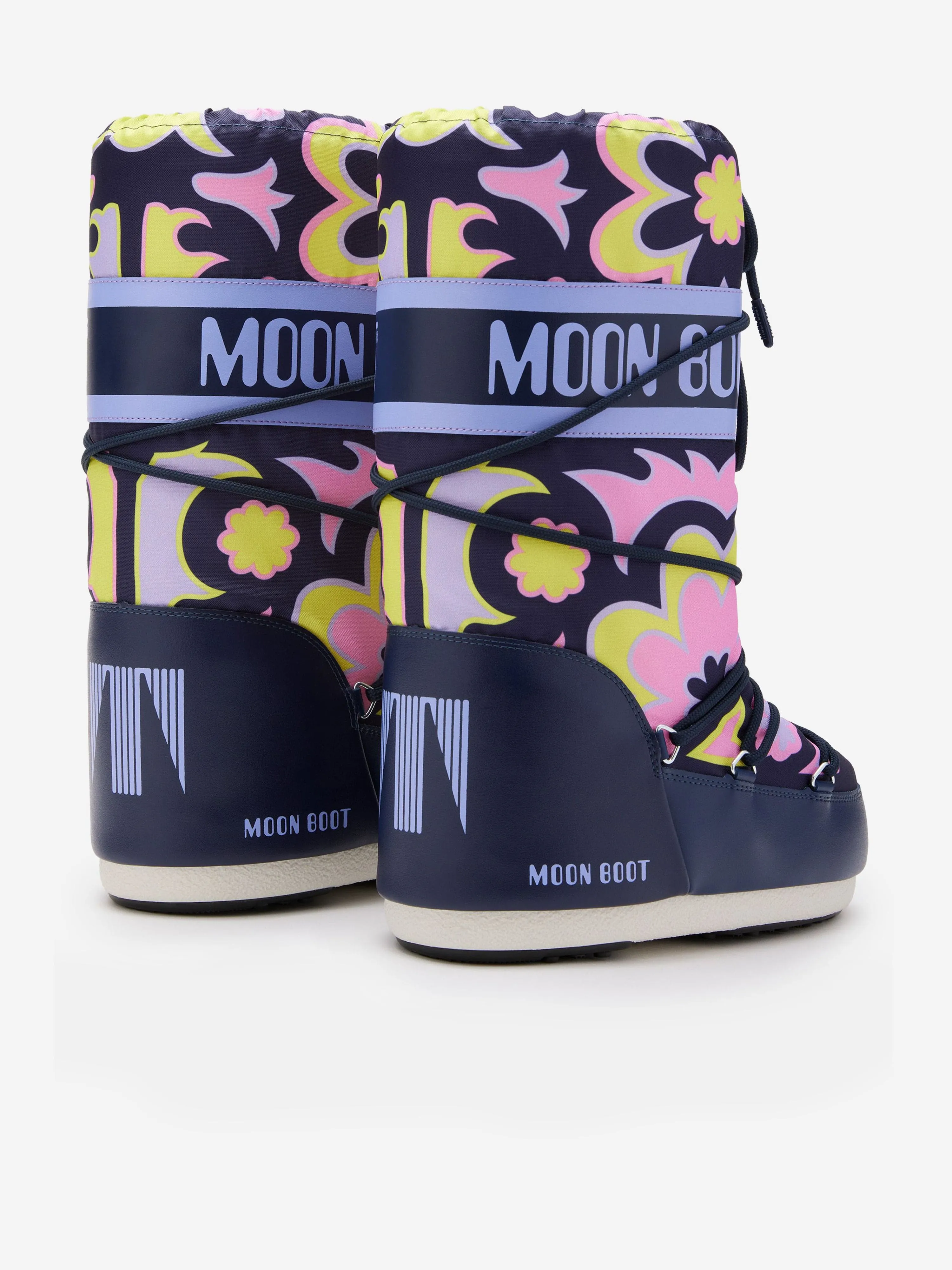 Moon Boot Girls Icon Flower Boots in Multicolour