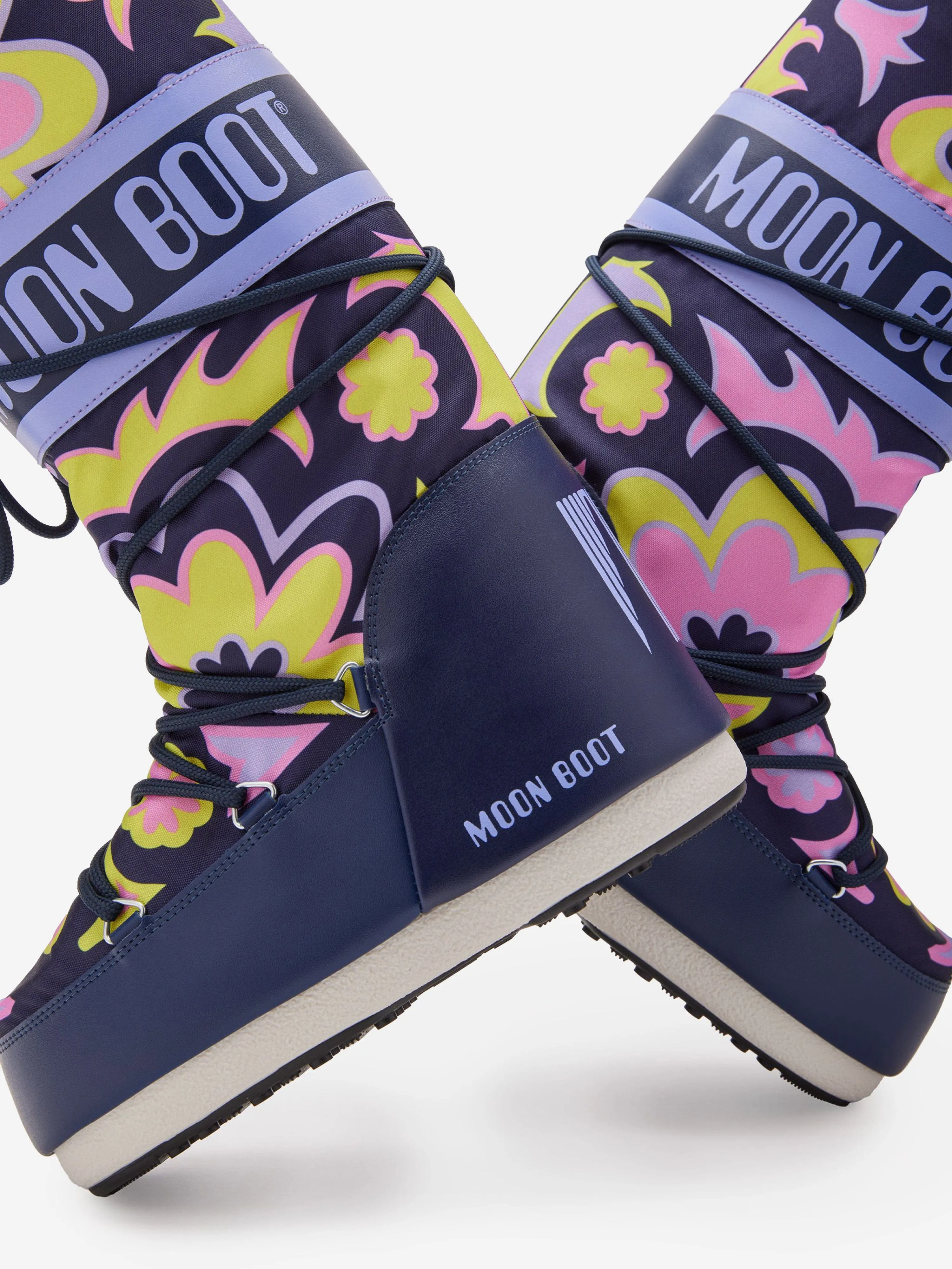 Moon Boot Girls Icon Flower Boots in Multicolour