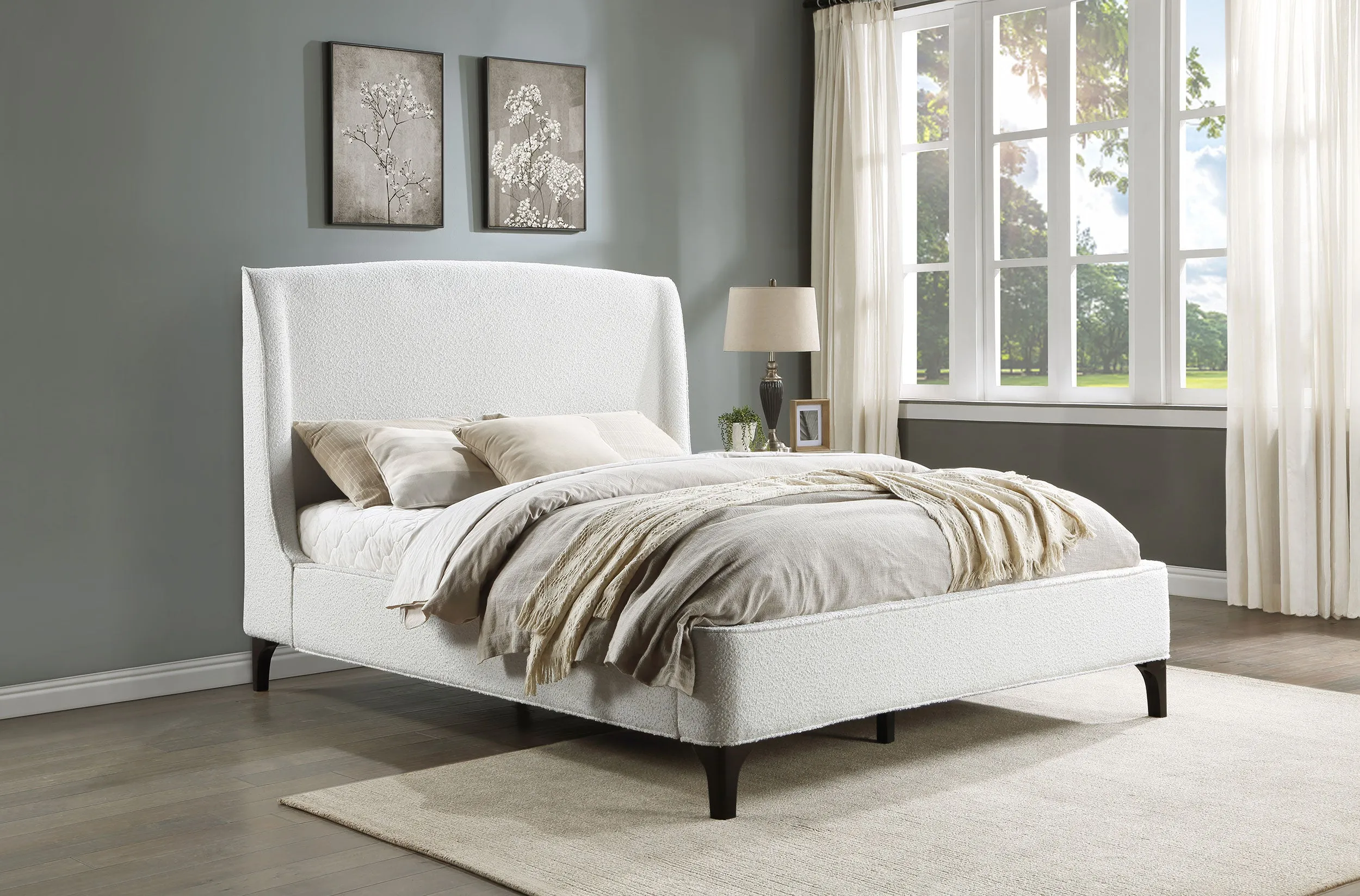 Mosby Upholstered Curved Headboard Platform Bed