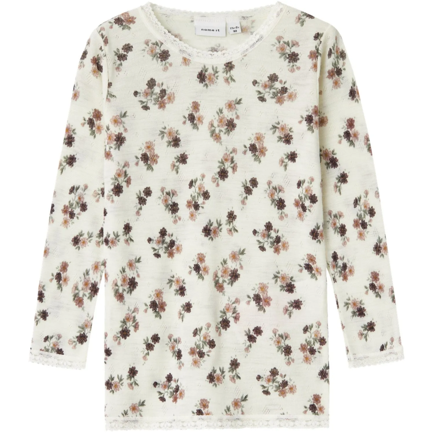 Name It Snow White Wang Wool Needle Blouse Top Noos