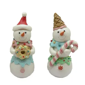 North Pole Sweet Shoppe Set Of 2 Assortment Candy Snowman Ornaments