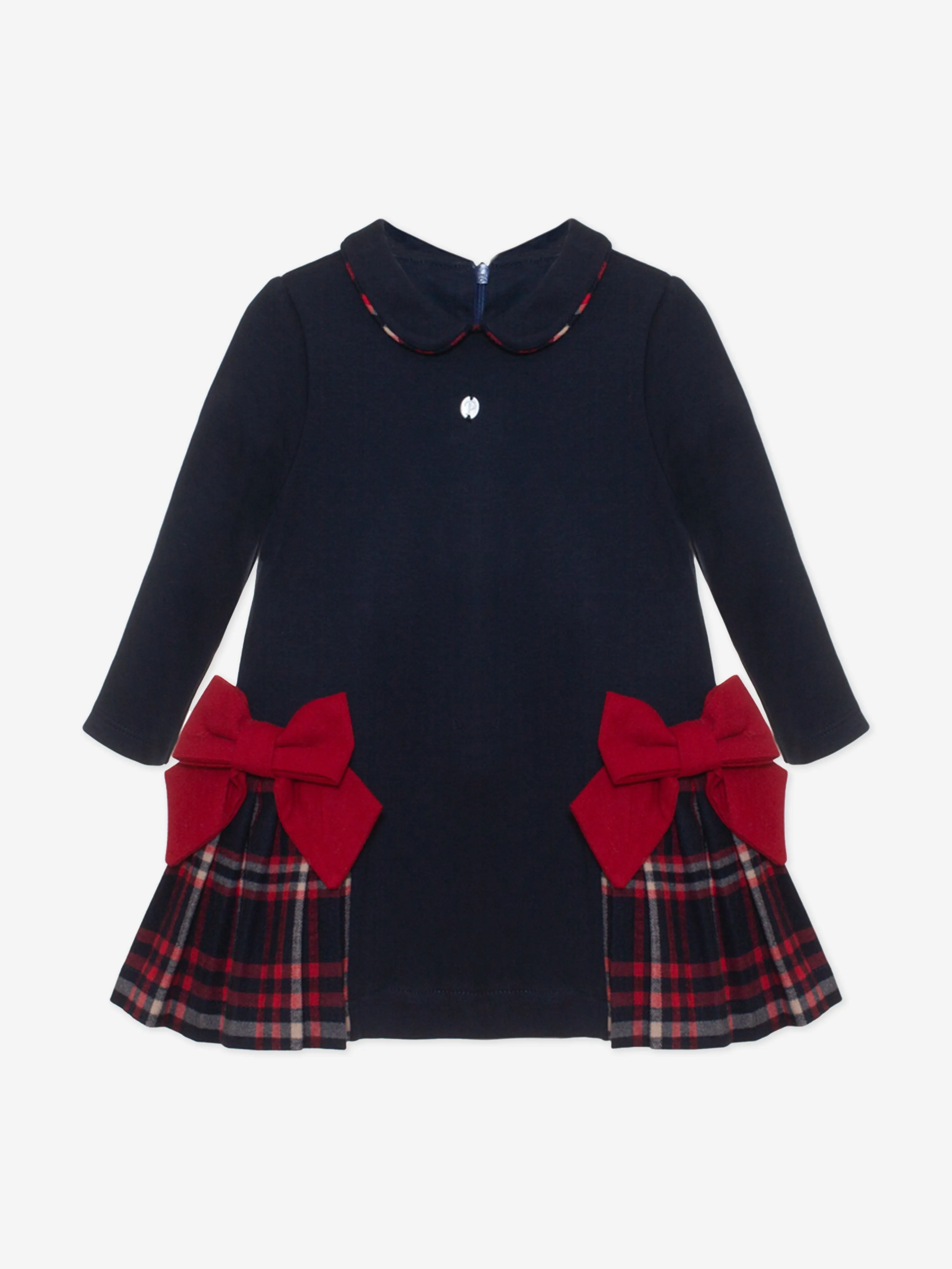 Patachou Baby Girls Jersey Bow Dress in Navy