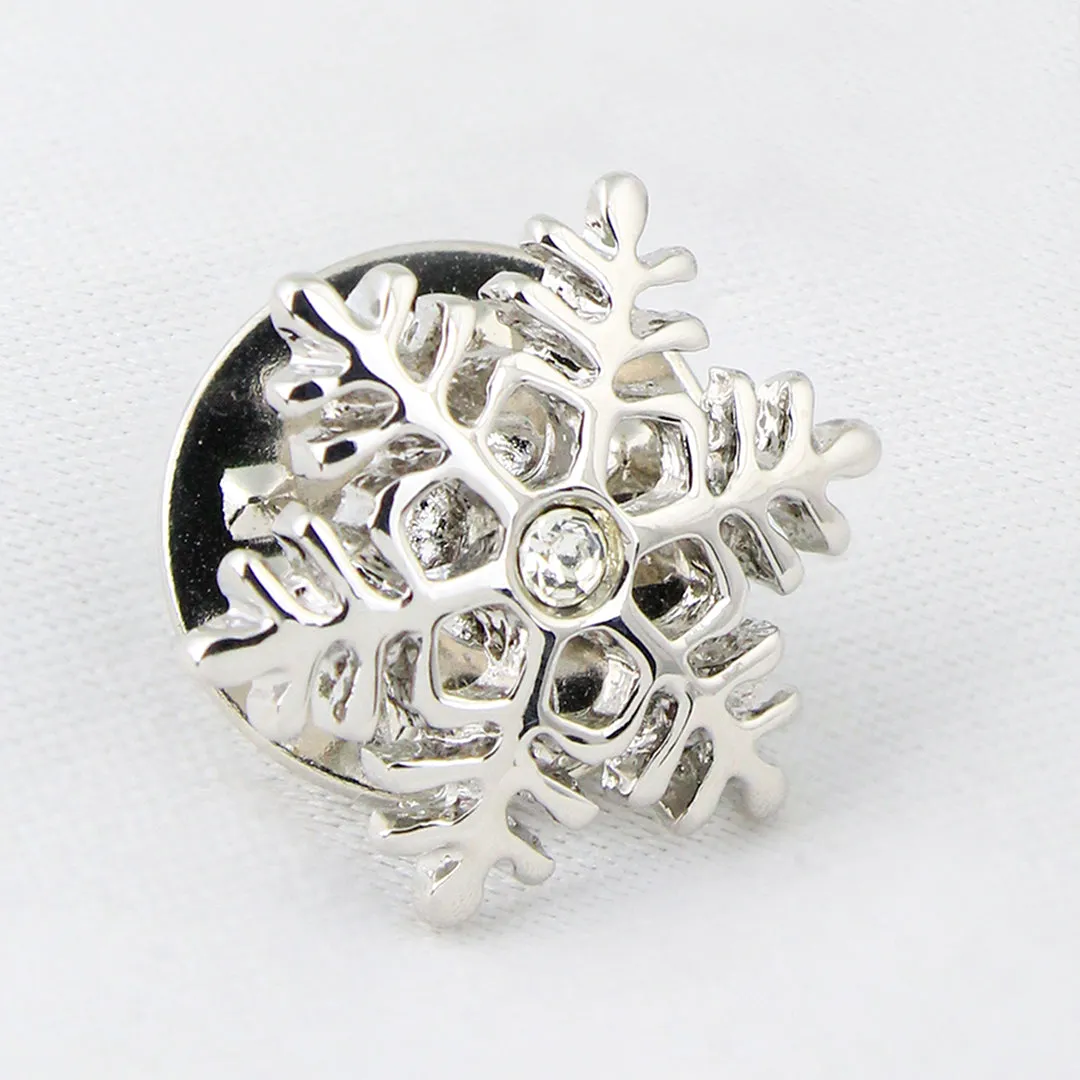 Peluche Snow Flake Cufflink and Lapel Pin Set