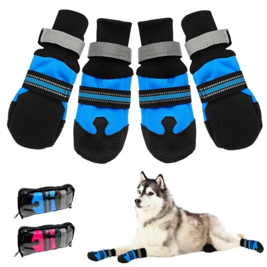 PET ARTIST Non-Slip Waterproof Dog Boots - 4pc Set for Medium to Large Dogs!