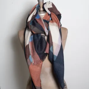 Épice Check 5 Stole/Scarf (creme)