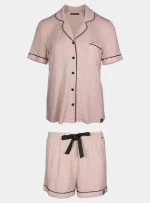 Pink Bamboo Shirt Short Set