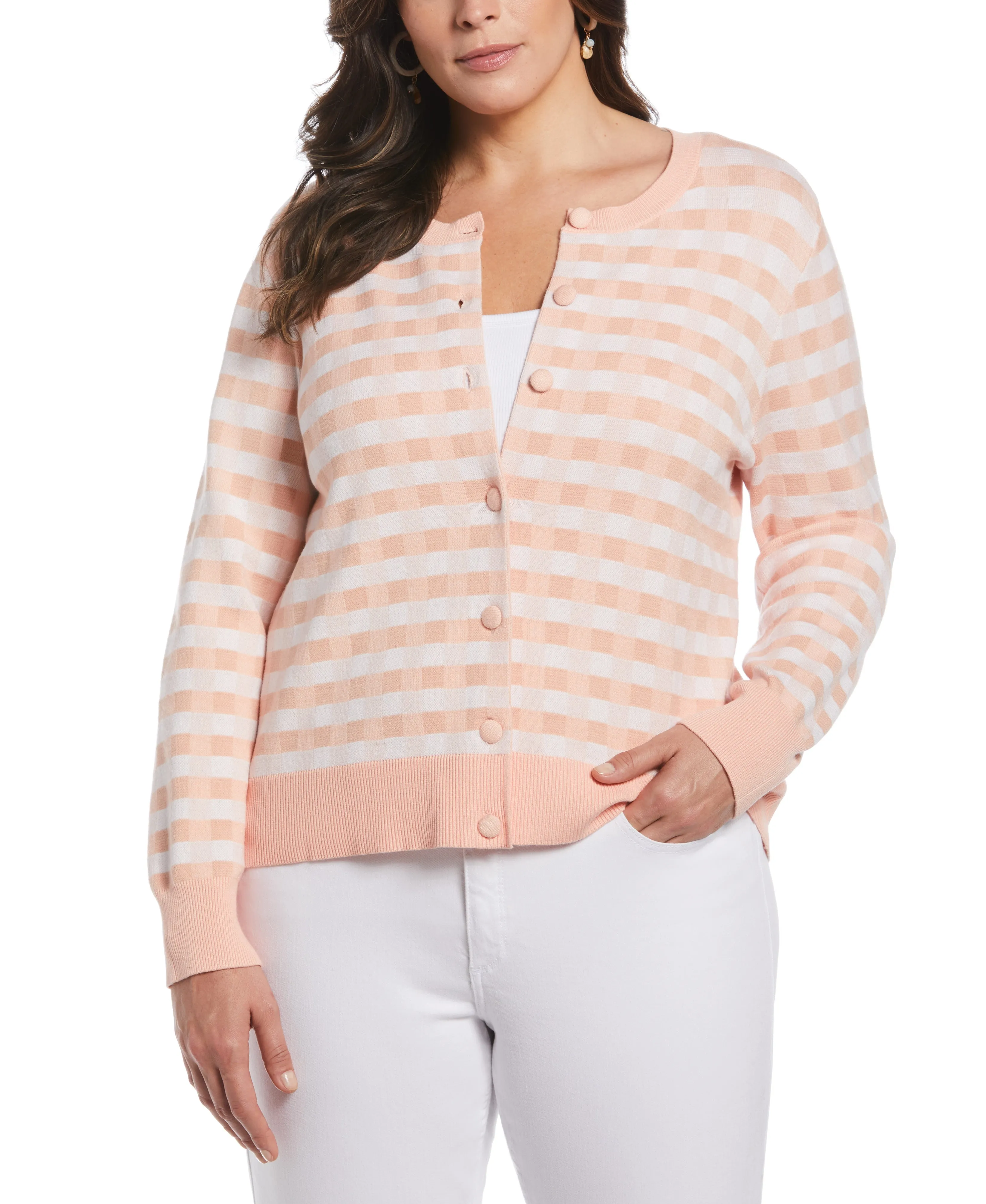 Plus Size Cropped Cardigan Sweater